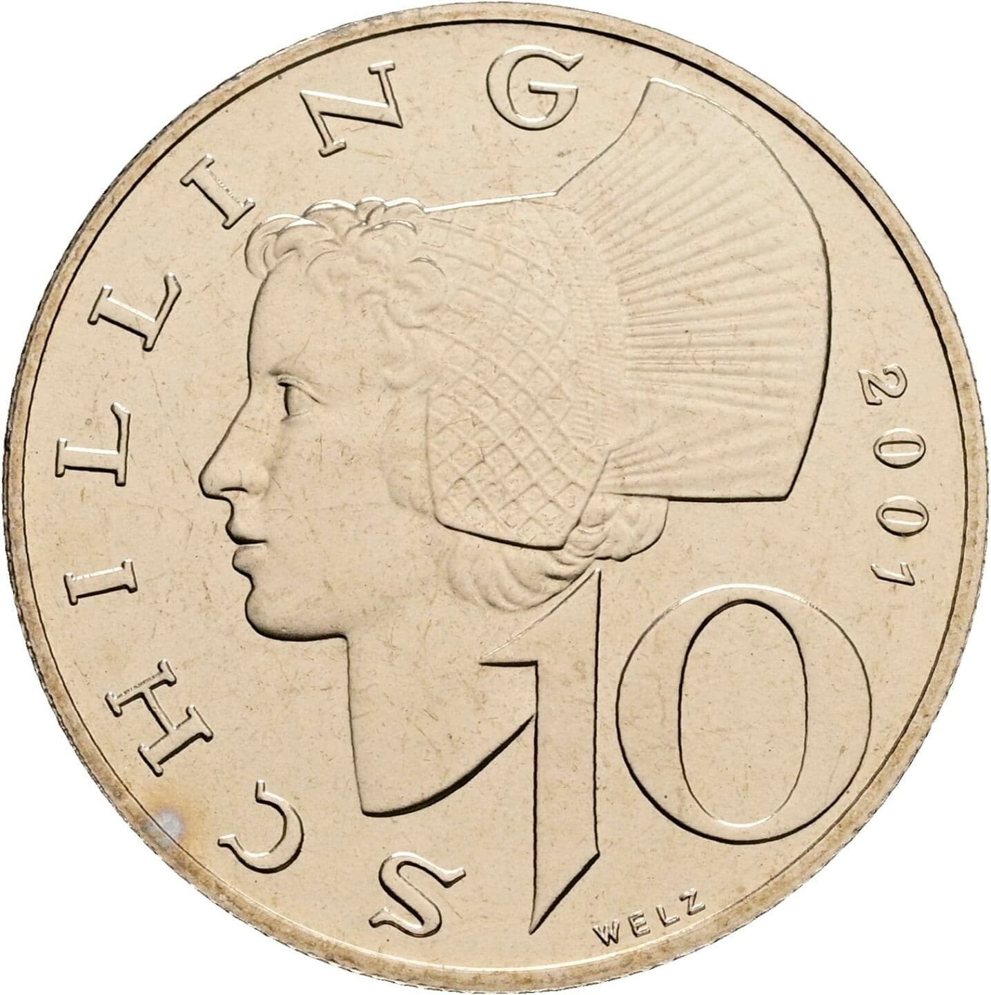 10 Schilling 2001 – Vorderseite