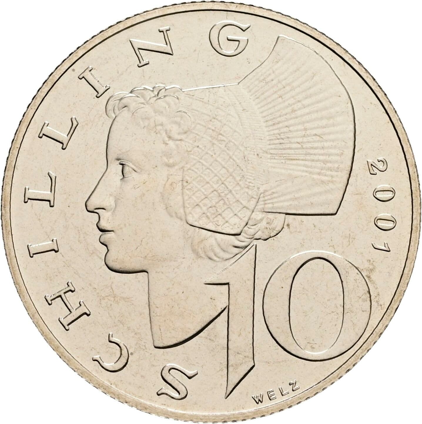 10 Schilling 2001 – Vorderseite