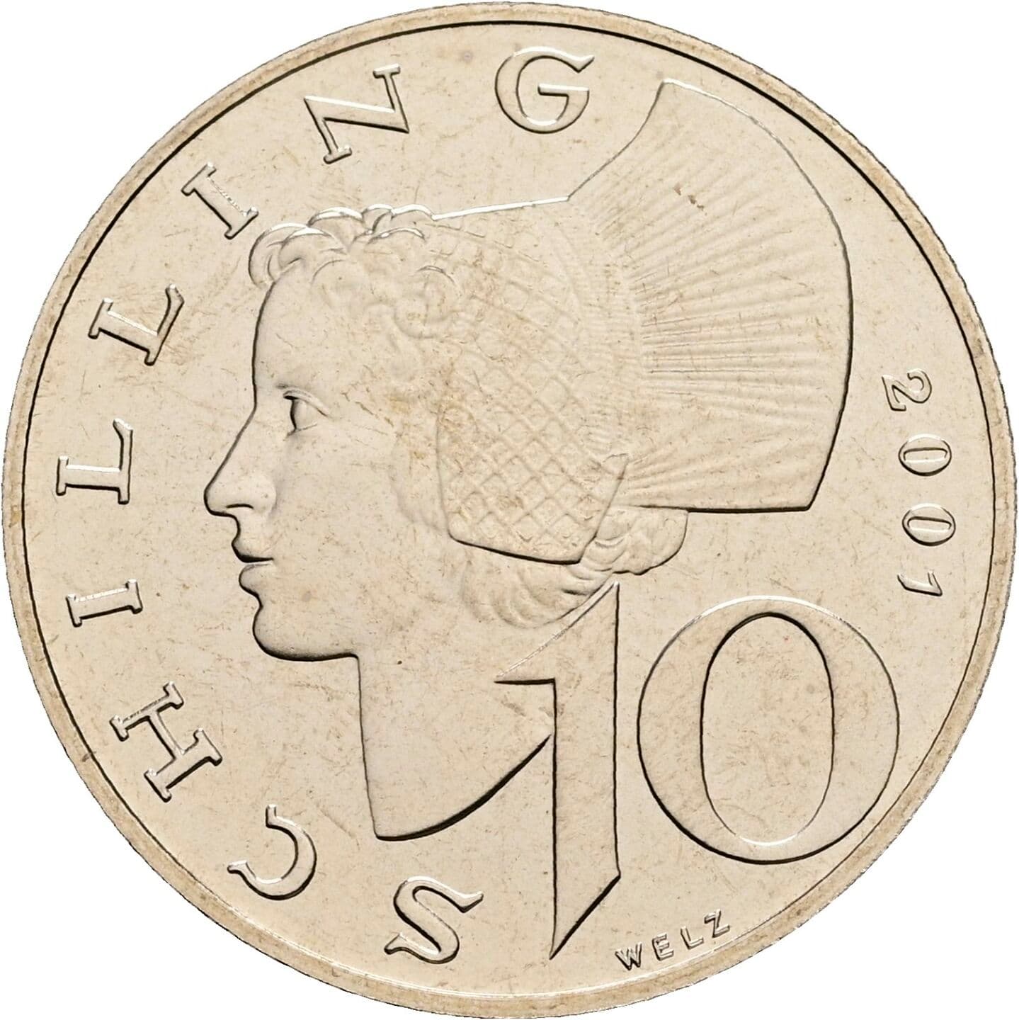 10 Schilling 2001 – Vorderseite