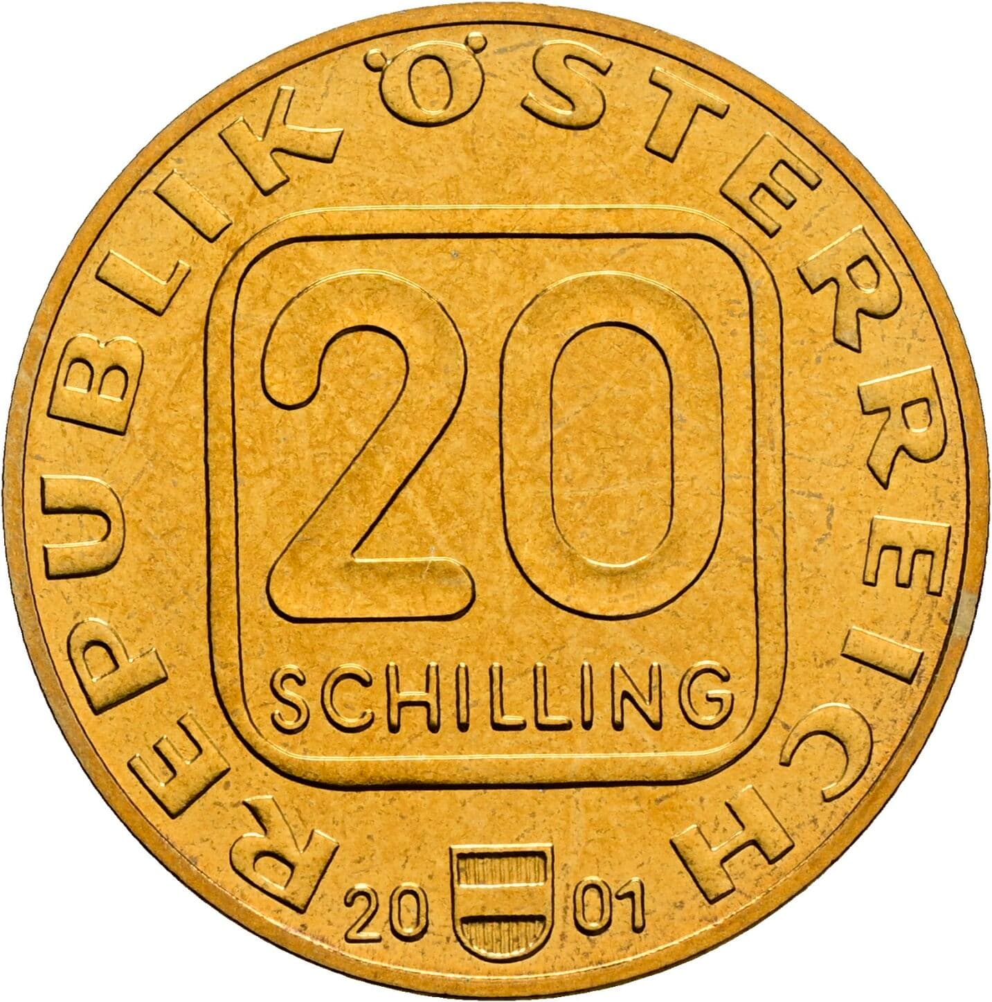 20 Schilling 2001 – Vorderseite