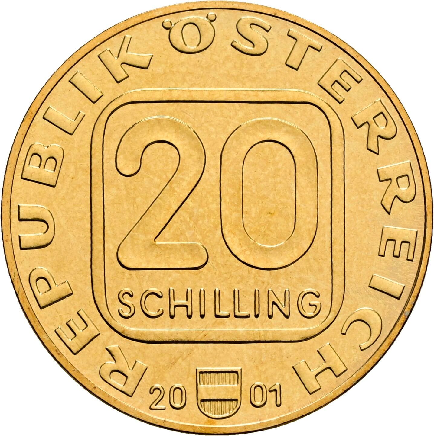 20 Schilling 2001 – Vorderseite