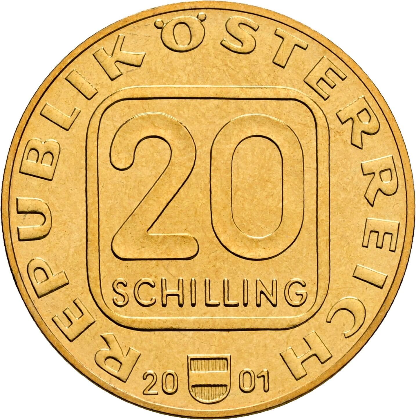 20 Schilling 2001 – Vorderseite