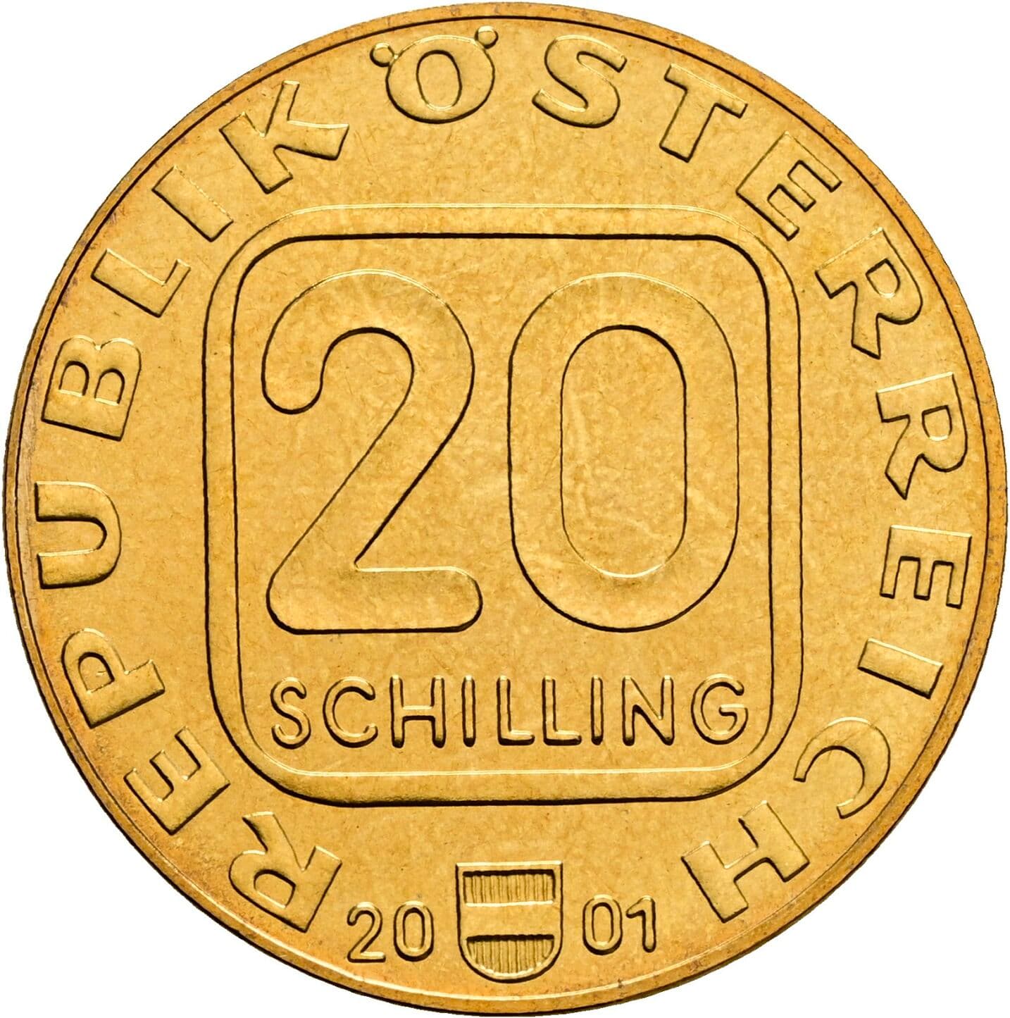 20 Schilling 2001 – Vorderseite