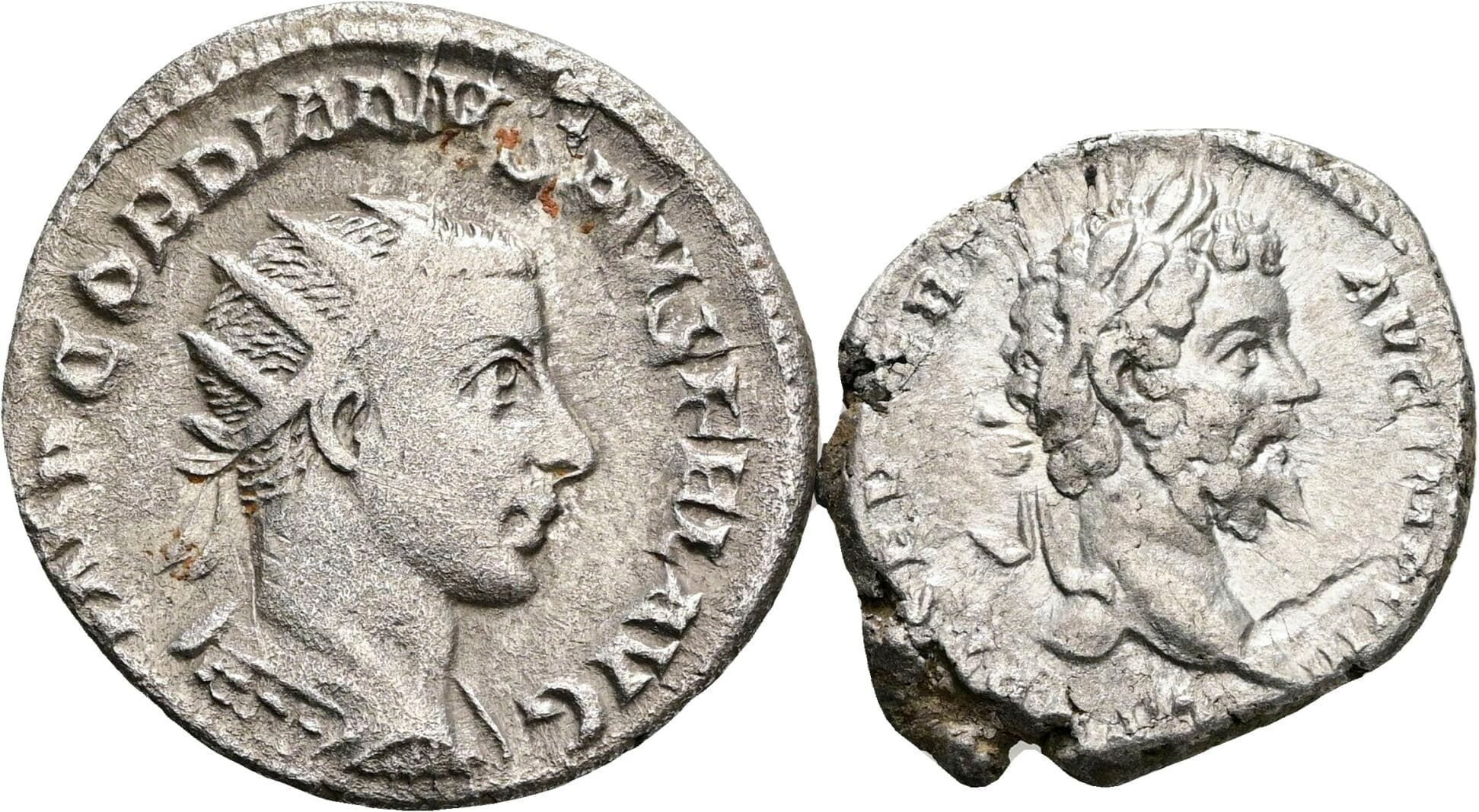 Lot Denar, Antoninian Gordianus III. Pius 238-244 / Septimius Severus 193-211 – Vorderseite