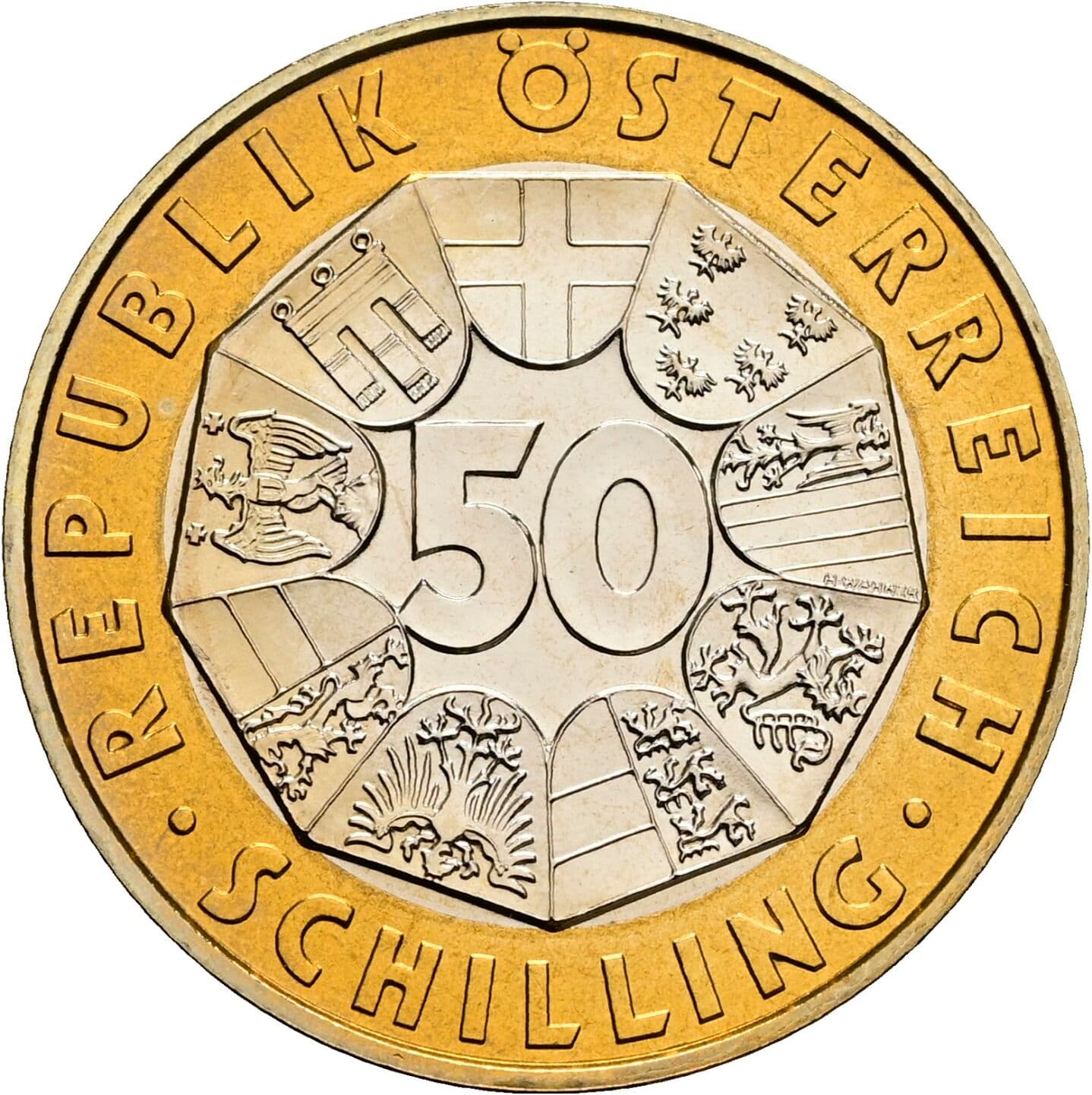50 Schilling 1996 – Vorderseite