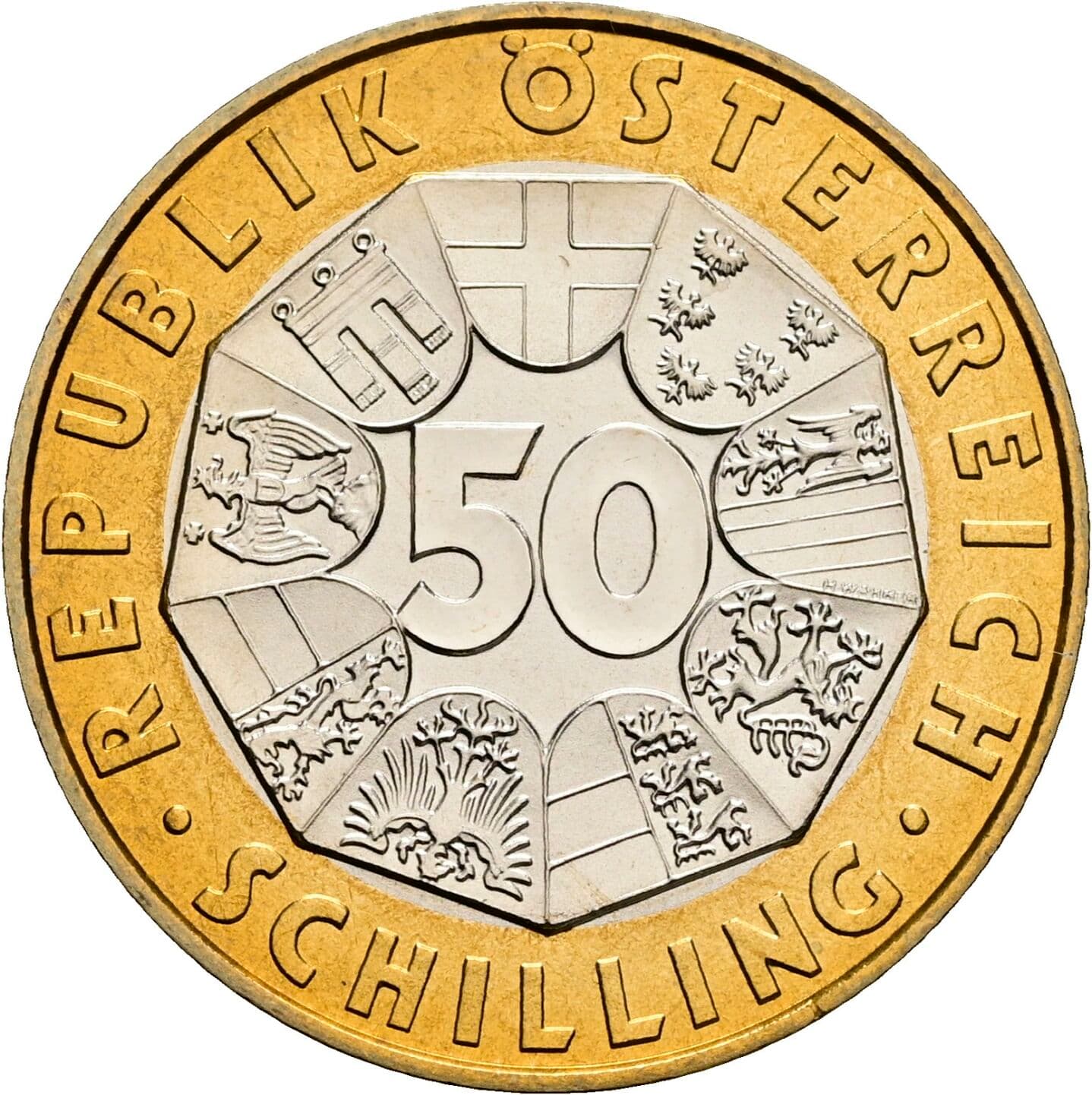 50 Schilling 1996 – Vorderseite