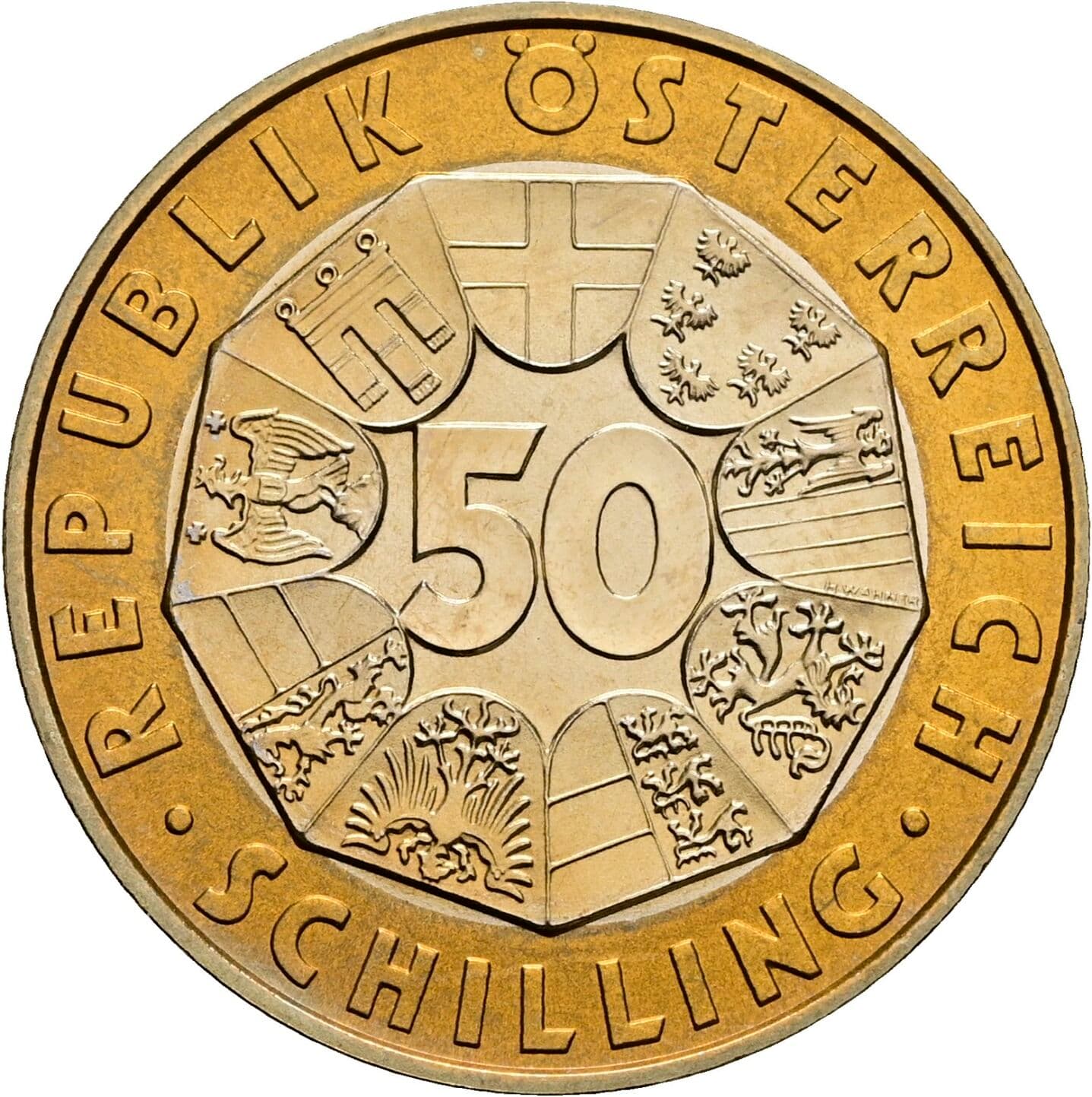 50 Schilling 1996 – Vorderseite
