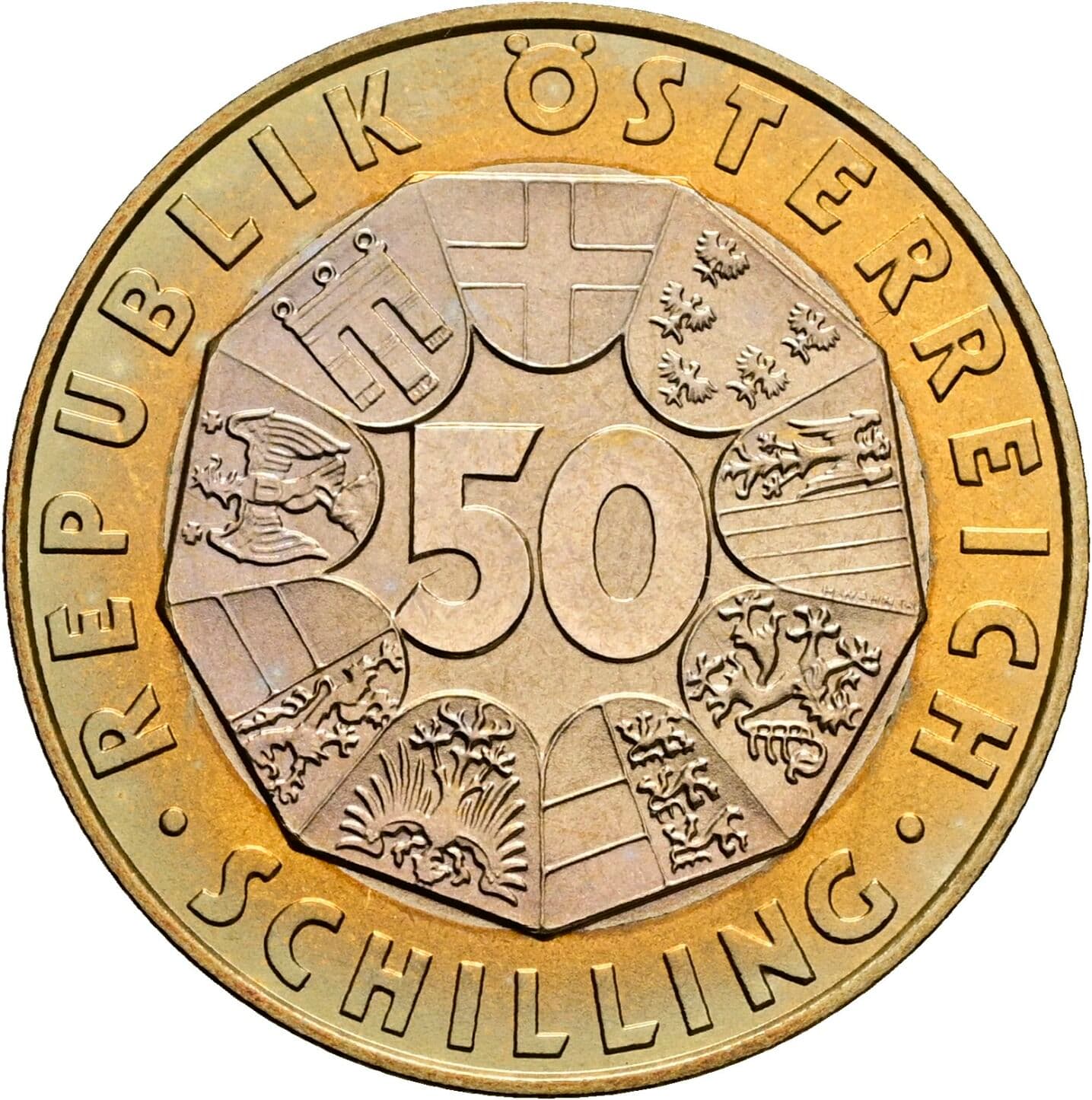 50 Schilling 1999 – Vorderseite
