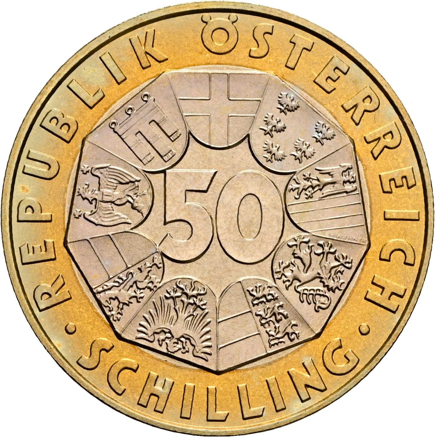 50 Schilling 1999 – Vorderseite