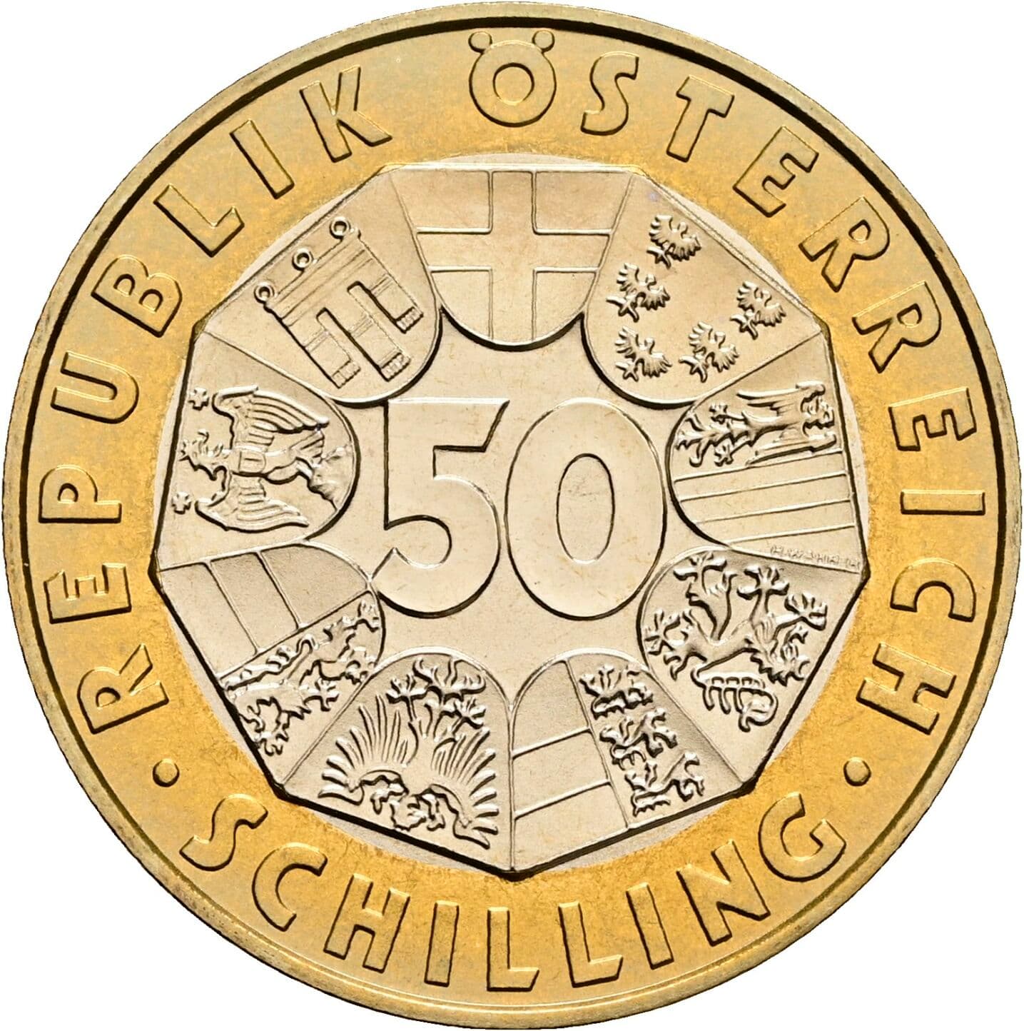 50 Schilling 1996 – Vorderseite