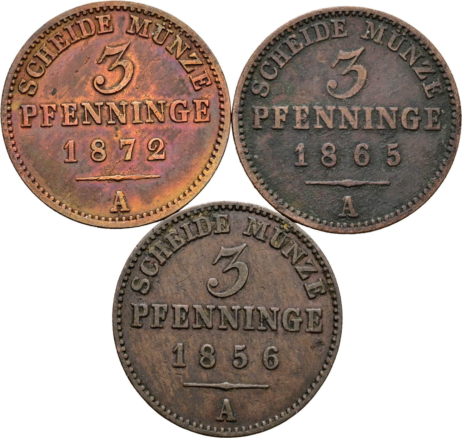 Lot 3 Stück 3 Pfennige