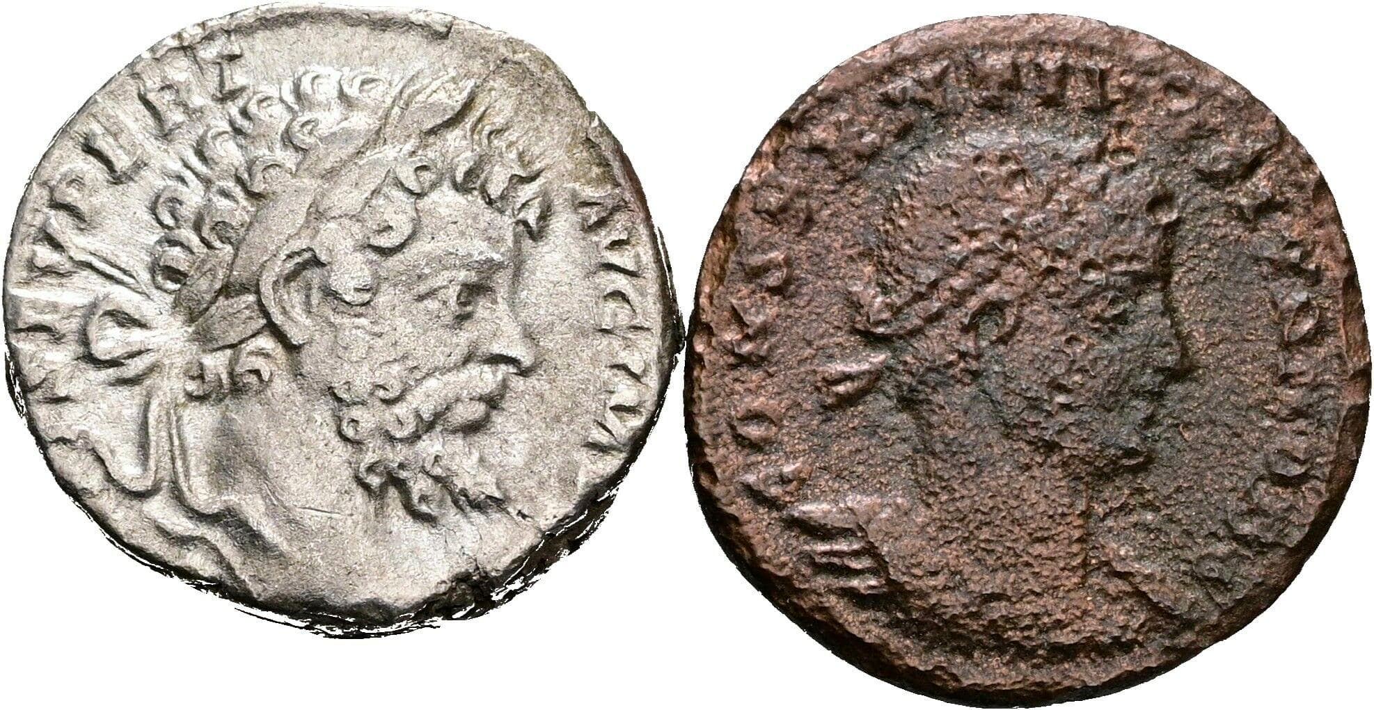 Lot 2 Stück Münzen (1x Denar+1x Follis)