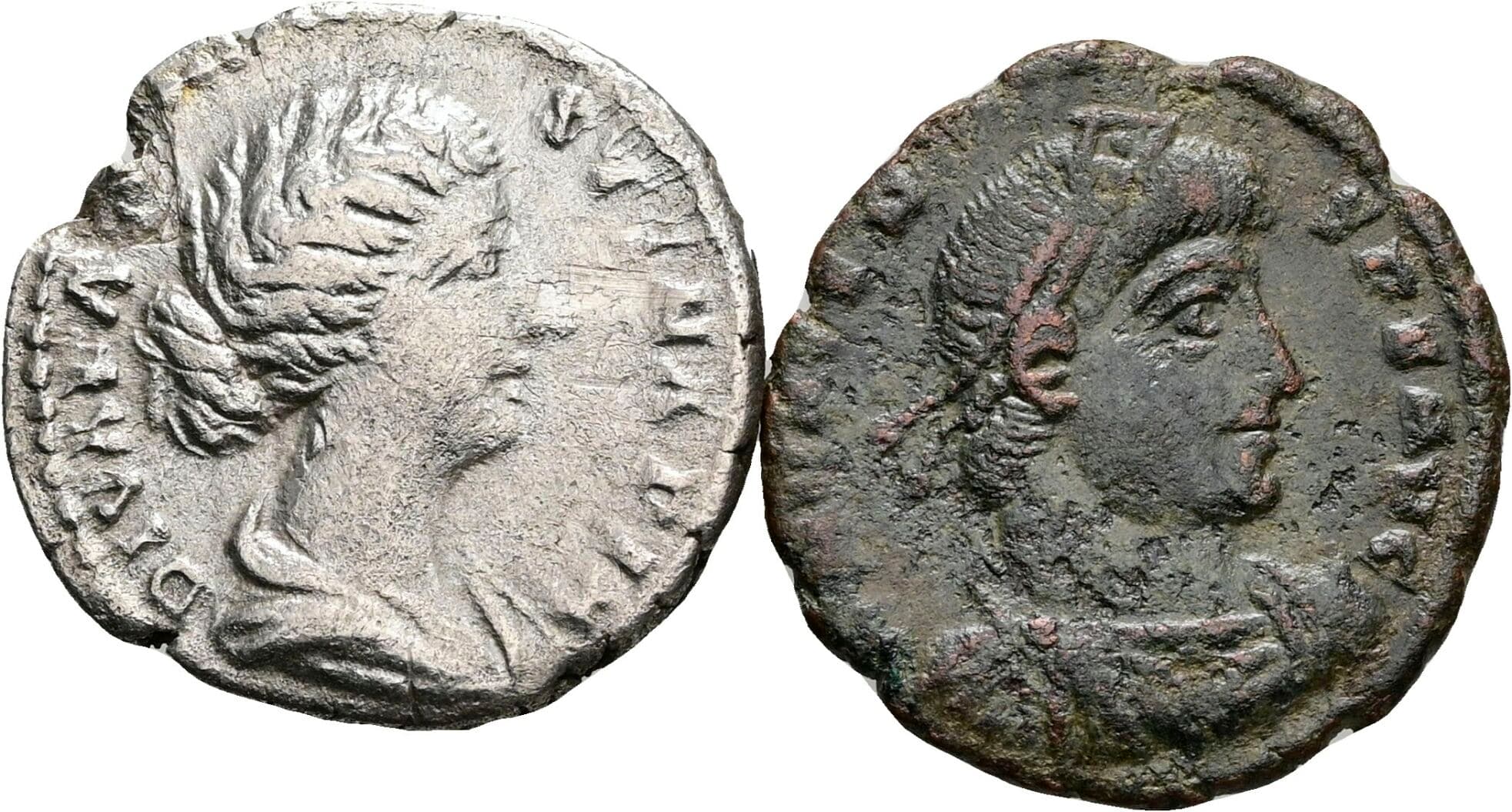 Lot 2 Stück Münzen (1x Denar+1x Kleinbronze)