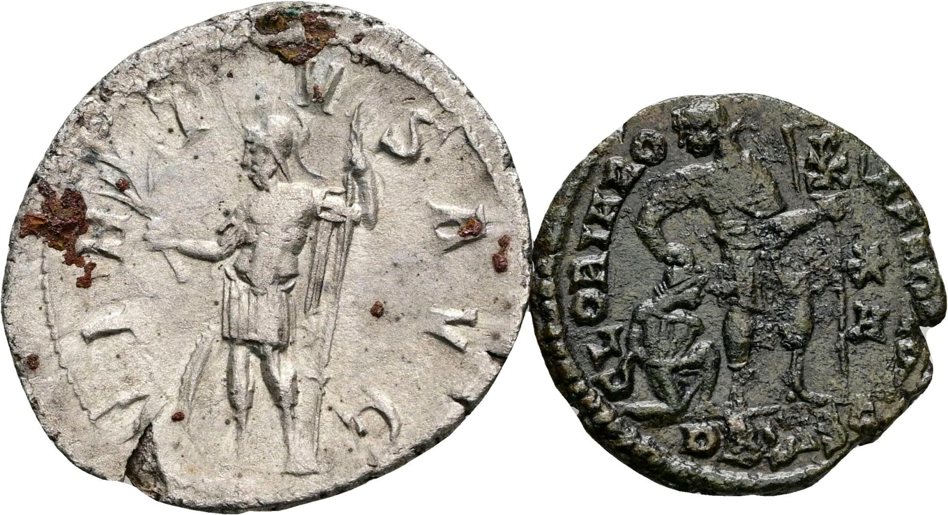 Lot 2 Stück Münzen (1x Antoninian + 1x Bronze)