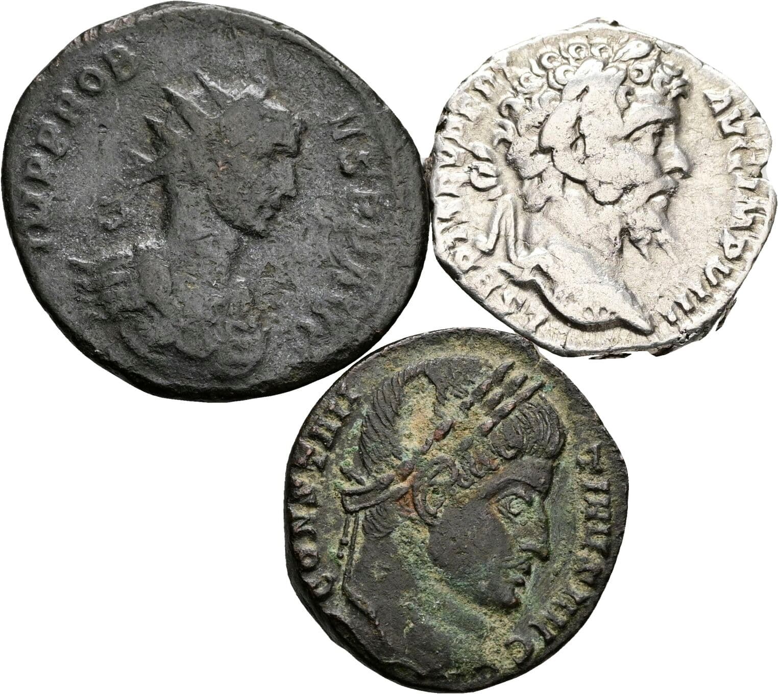 Lot 3 Stück Münzen (1x Denar + 2x Folles)