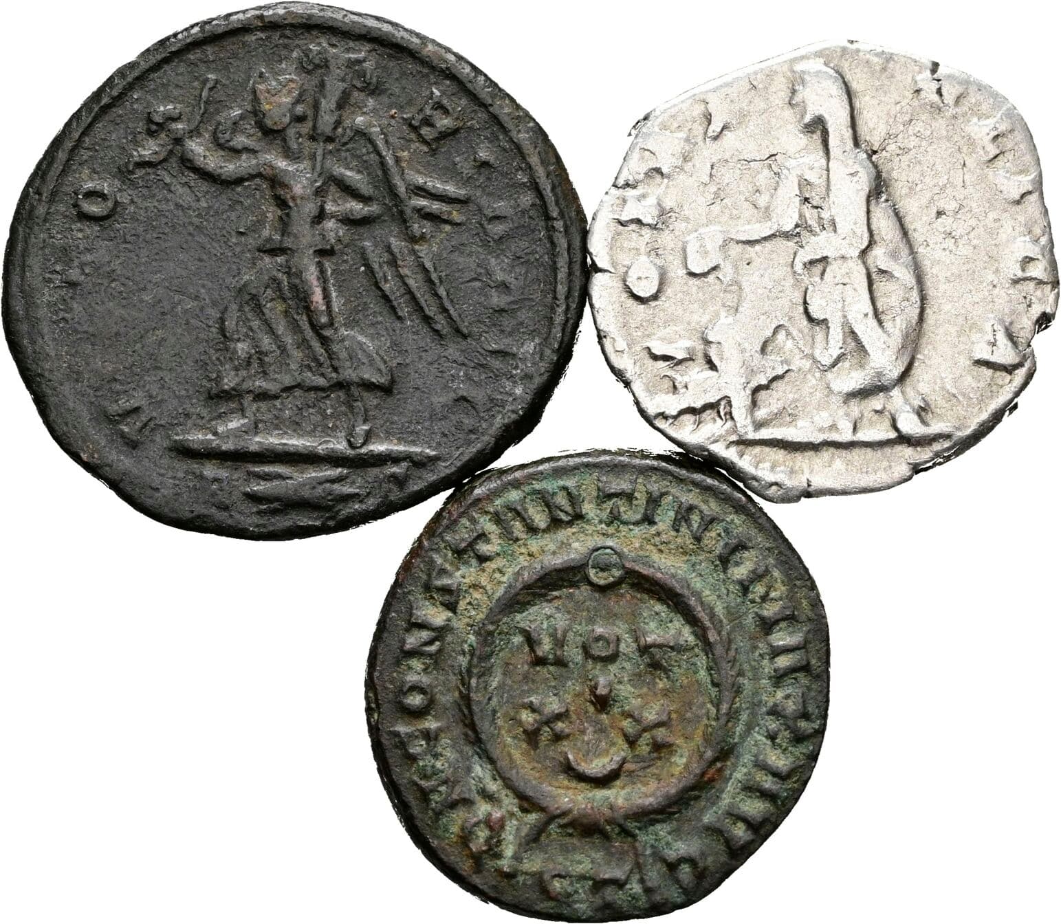 Lot 3 Stück Münzen (1x Denar + 2x Folles)