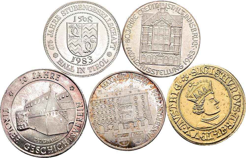 Lot 5 Stück moderne Jetons