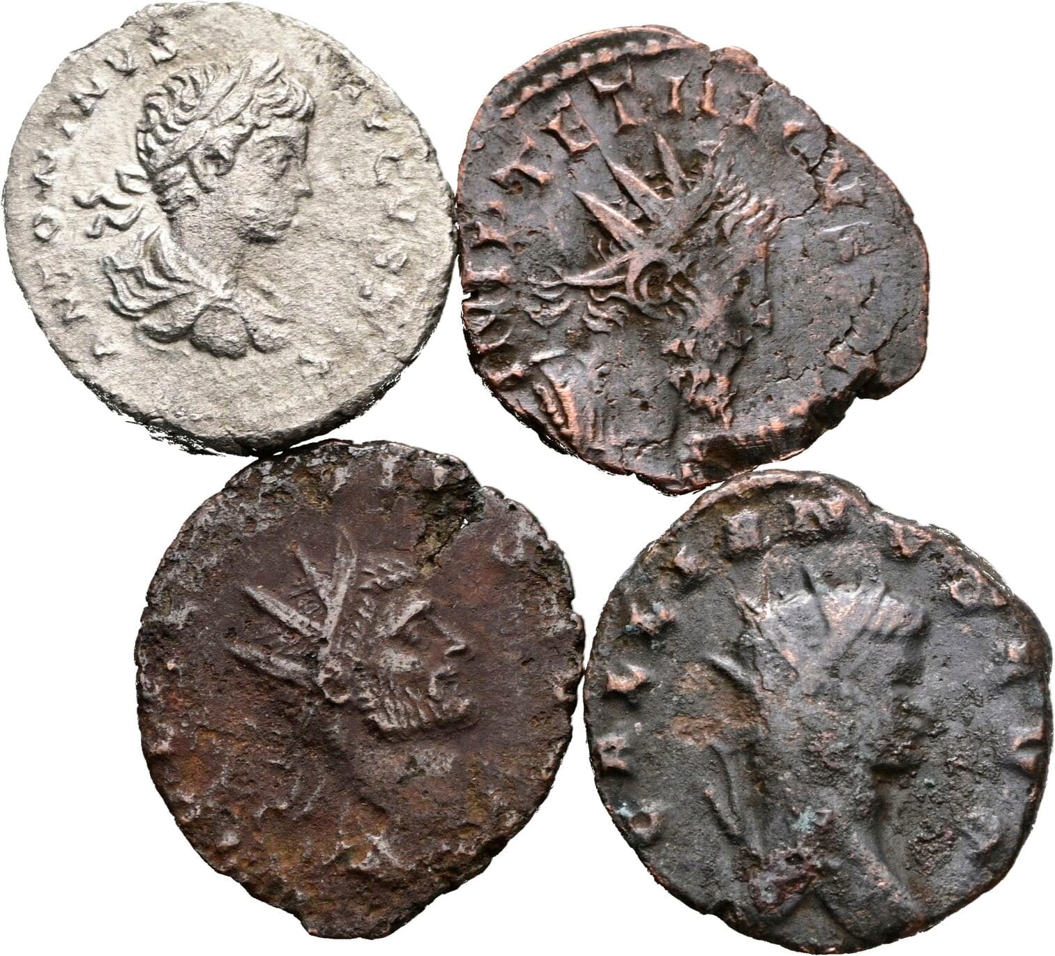 Denar, 3 Stück spätrömische Antoniniane