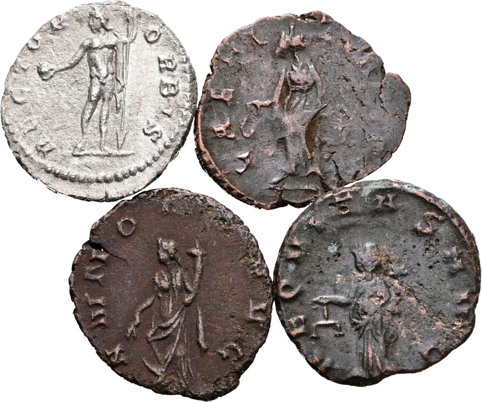 Denar, 3 Stück spätrömische Antoniniane