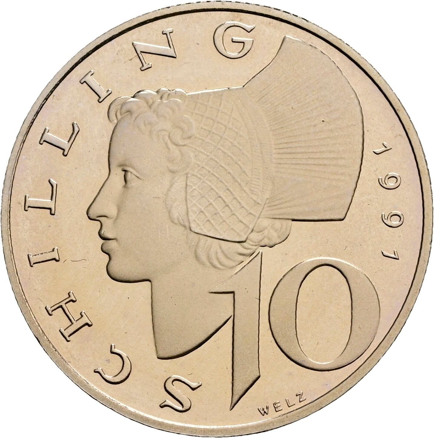 10 Schilling 1991 – Vorderseite