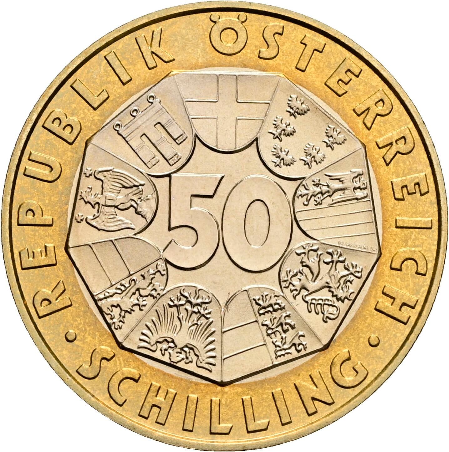 50 Schilling 1999 – Vorderseite