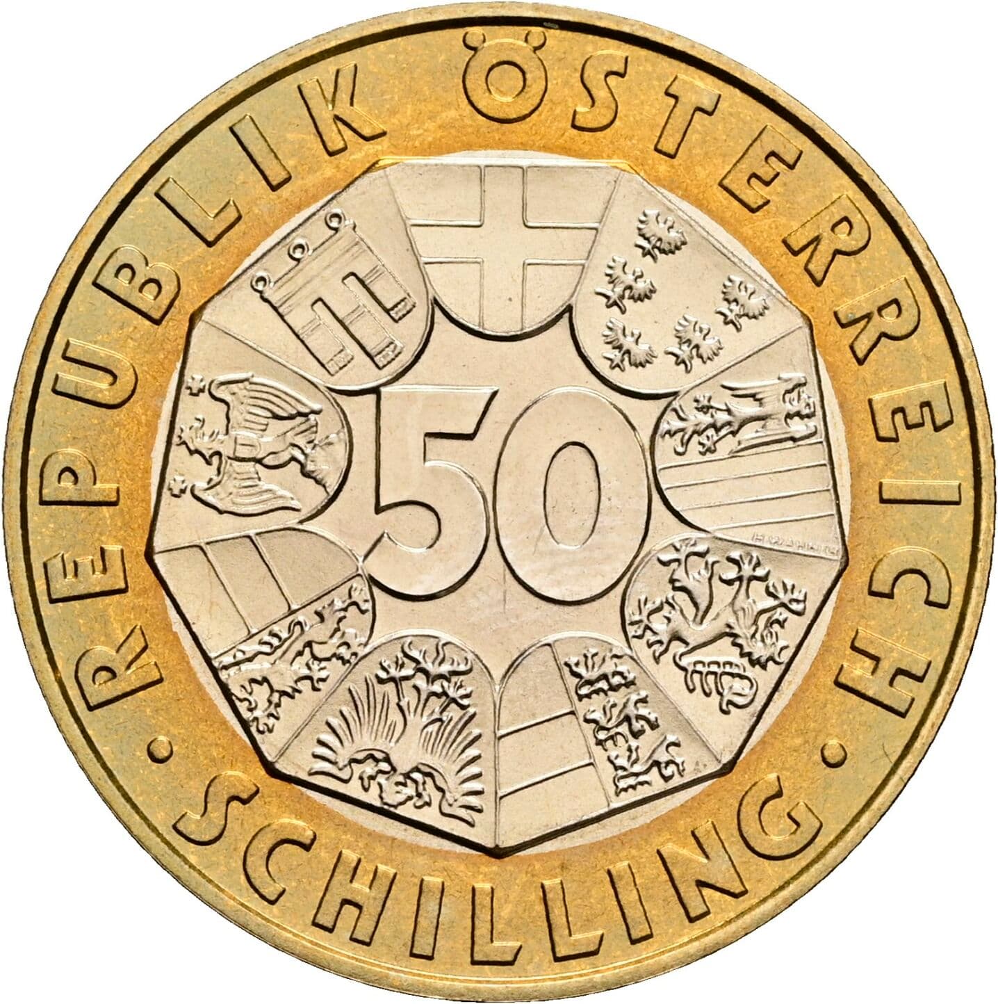 50 Schilling 1999 – Vorderseite