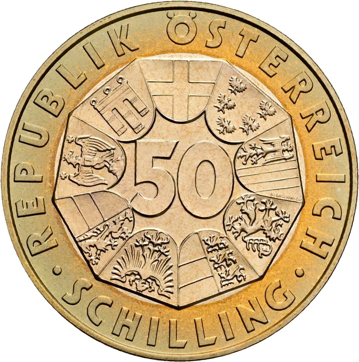 50 Schilling 1999 – Vorderseite