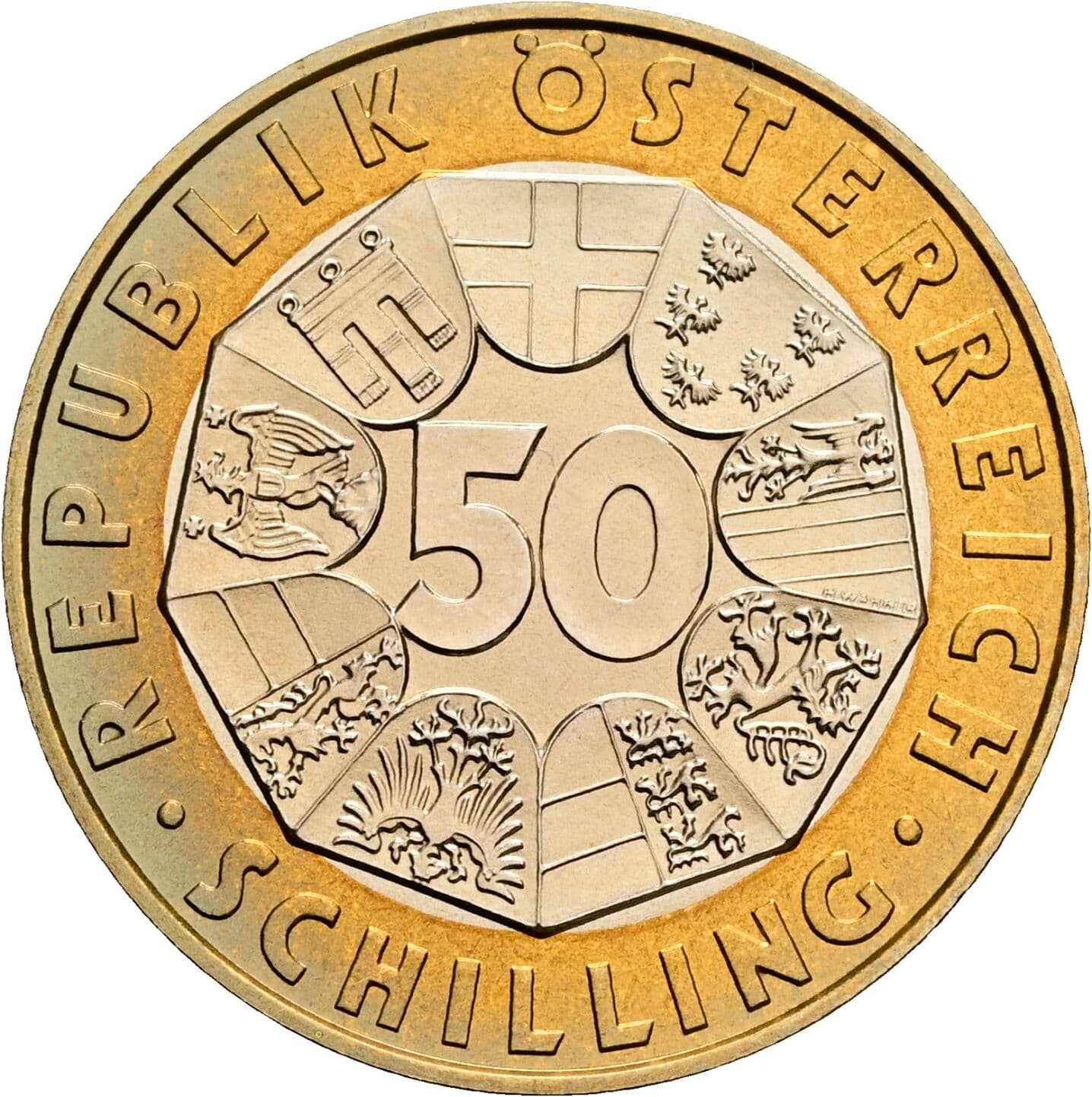 50 Schilling 1999 – Vorderseite