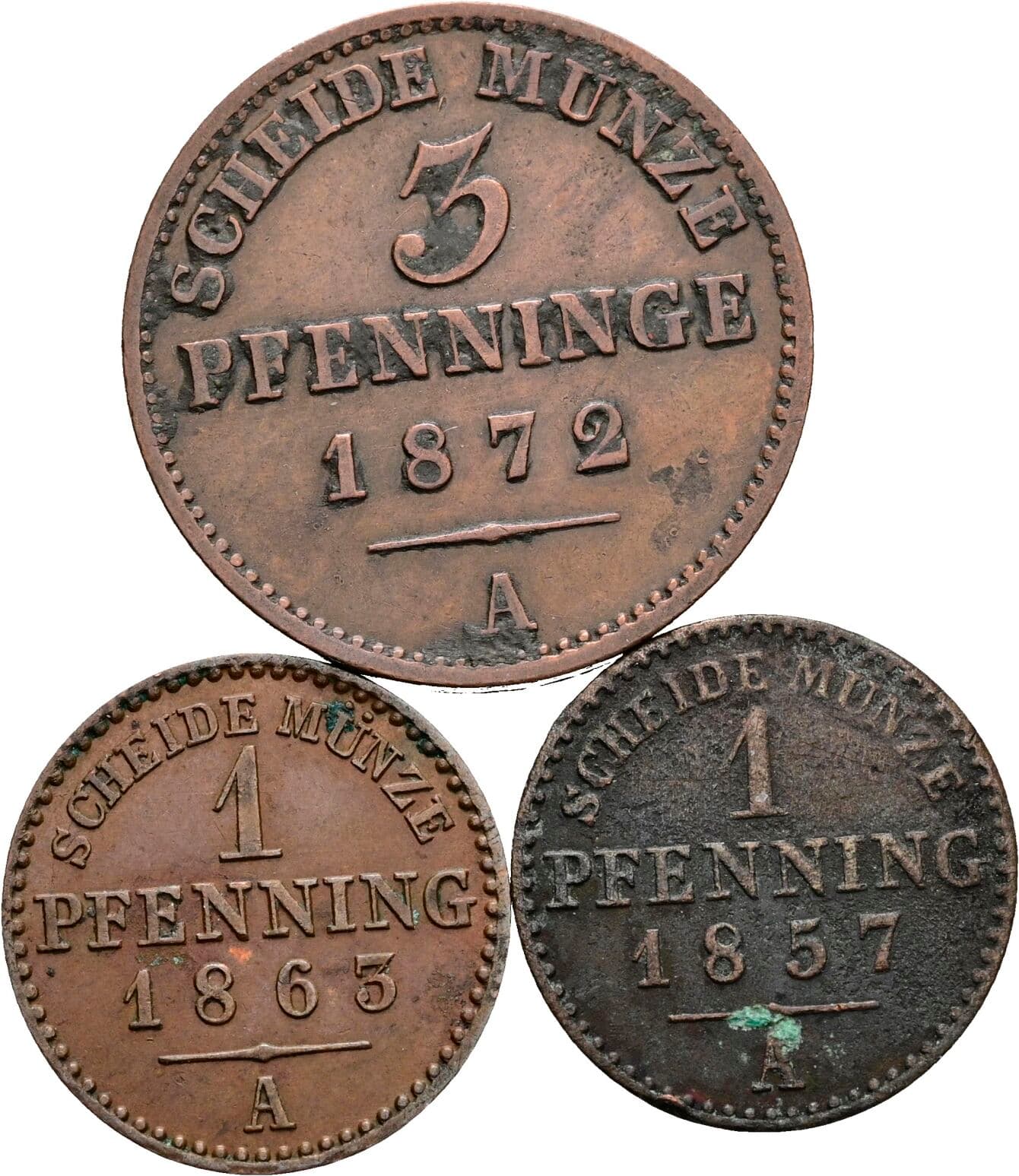 Lot 3 Stück Pfennige