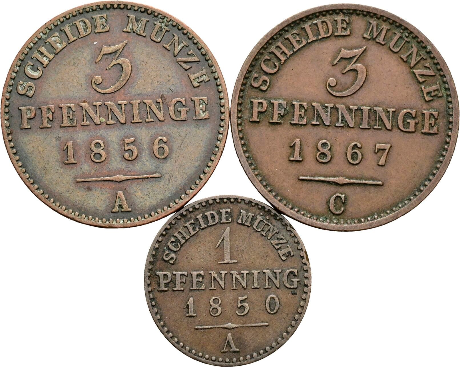 Lot 3 Stück Pfennig