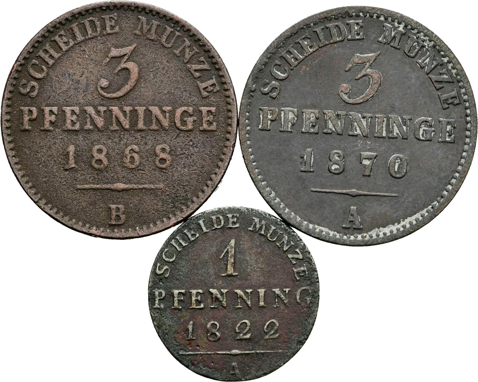 Lot 3 Stück Pfennig