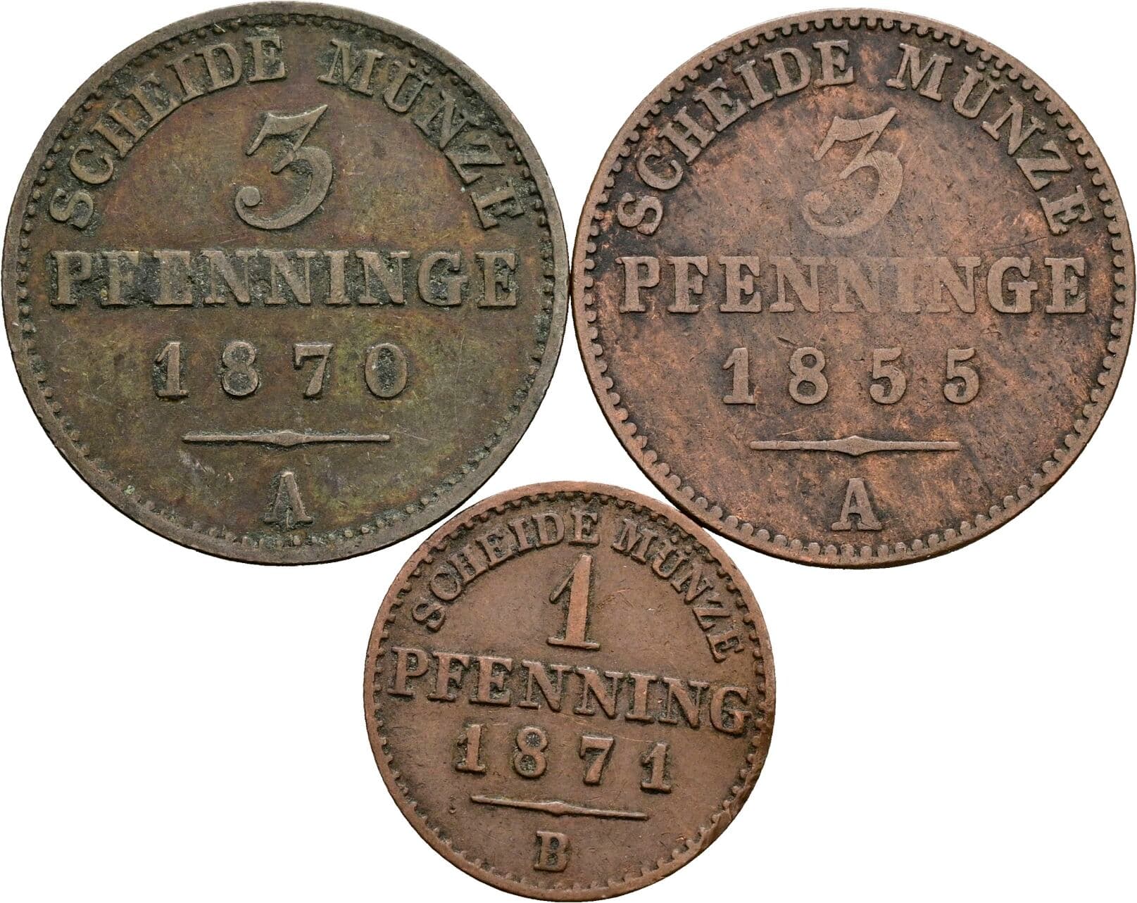 Lot 3 Stück Pfennig