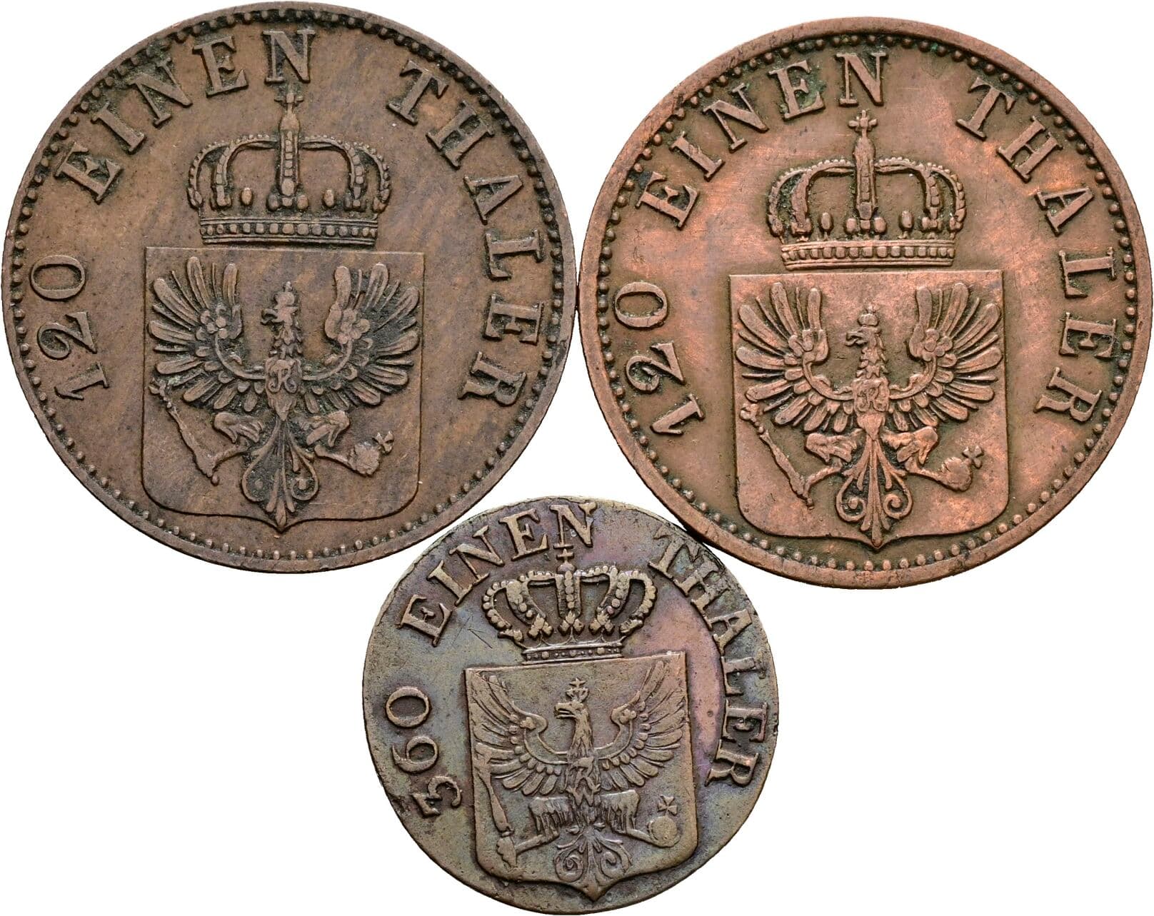 Lot 3 Stück Pfennig – Rückseite