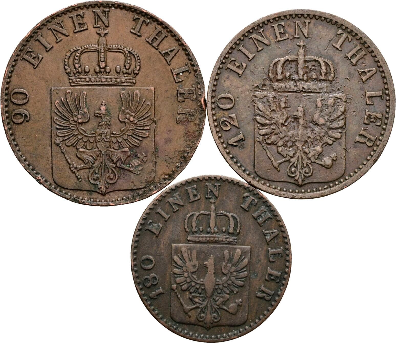 Lot 3 Stück Pfennig – Rückseite