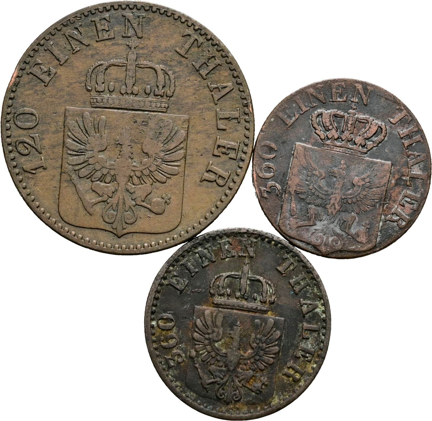 Lot 3 Stück Pfennig – Rückseite