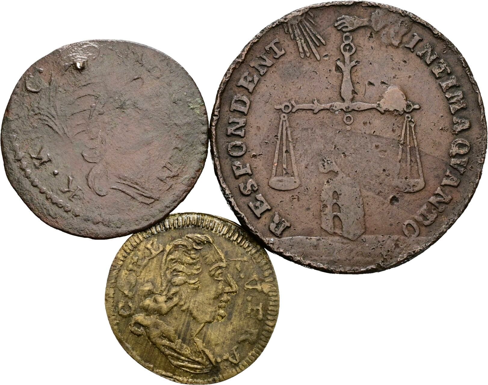 Lot 3 Stück Jetons, Rechenpfennig