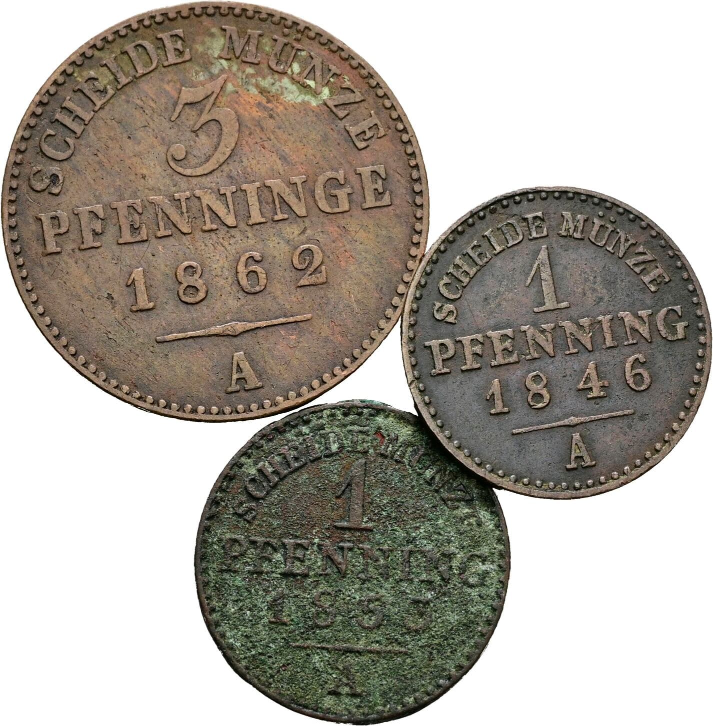 Lot 3 Stück Pfennig
