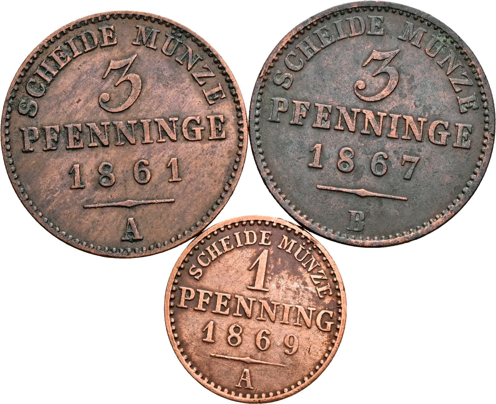 Lot 3 Stück Pfennig