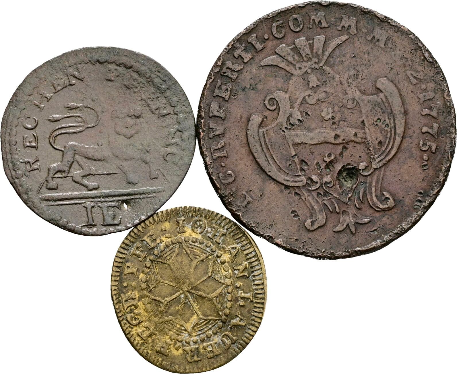 Lot 3 Stück Jetons, Rechenpfennig