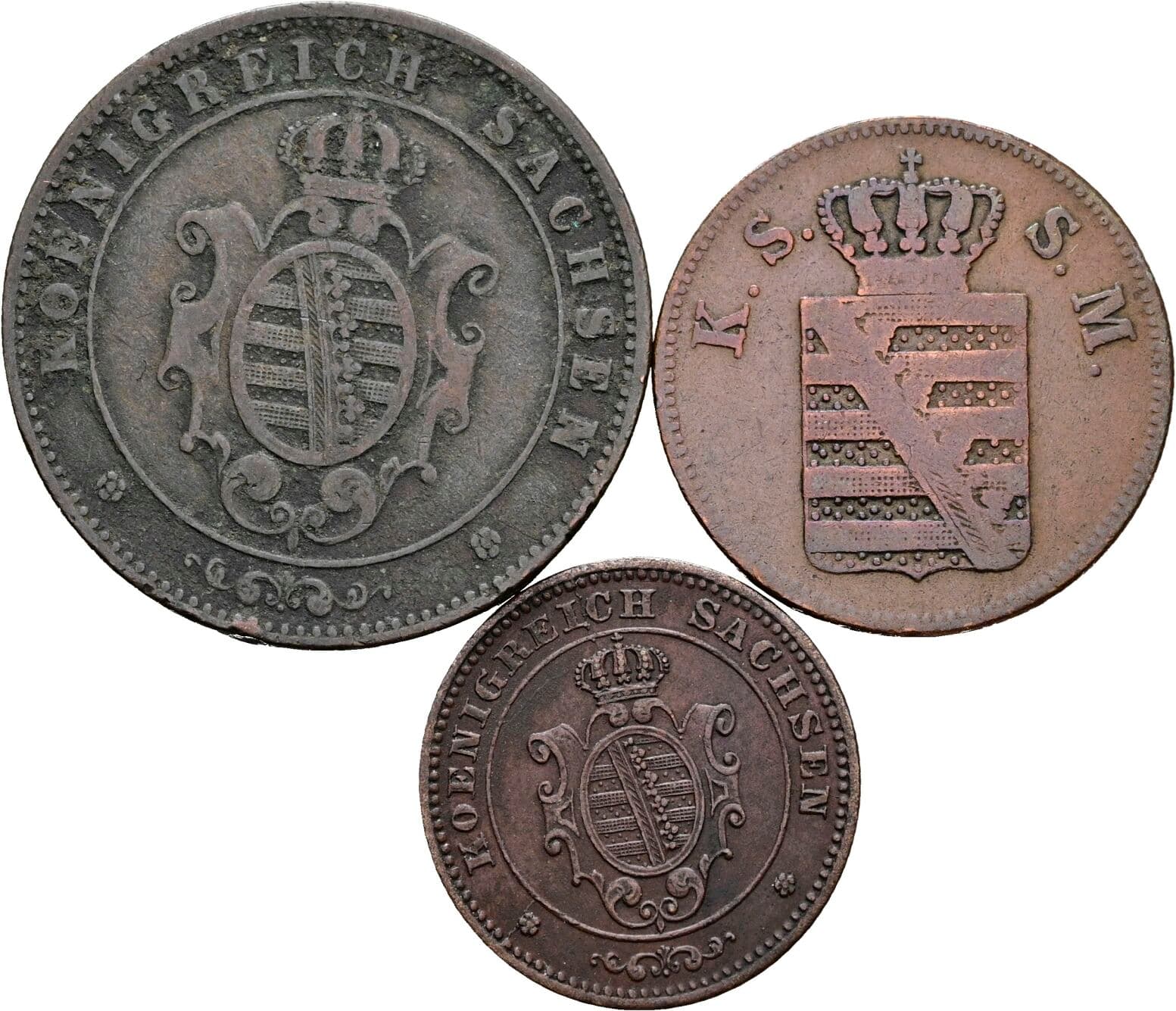 Lot 3 Stück Pfennig – Rückseite