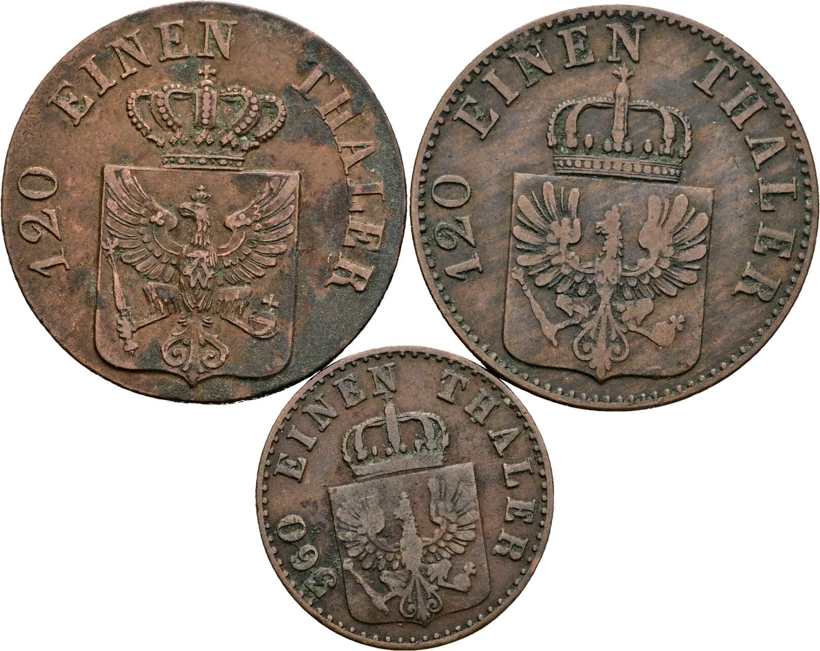 Lot 3 Stück Pfennig – Rückseite