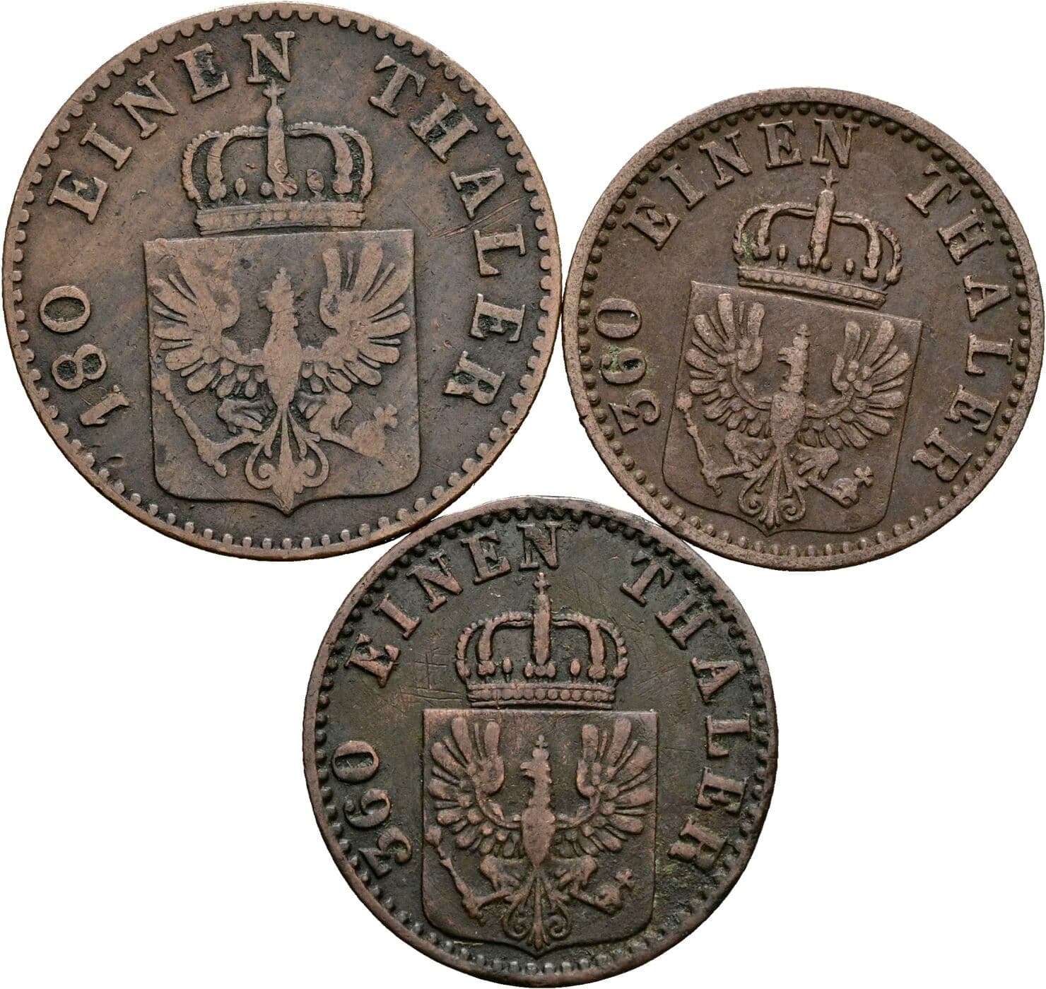 Lot 3 Stück Pfennig – Rückseite