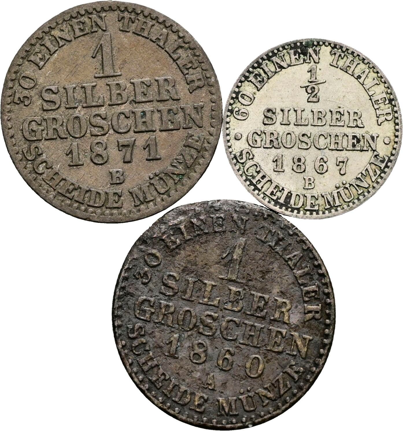 Lot 3 Stück Silbergroschen