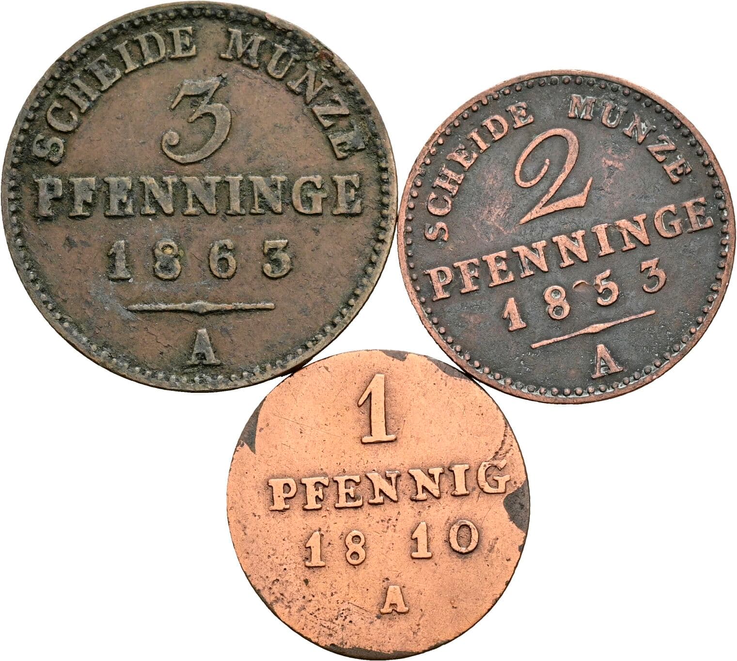 Lot 3 Stück Pfennig