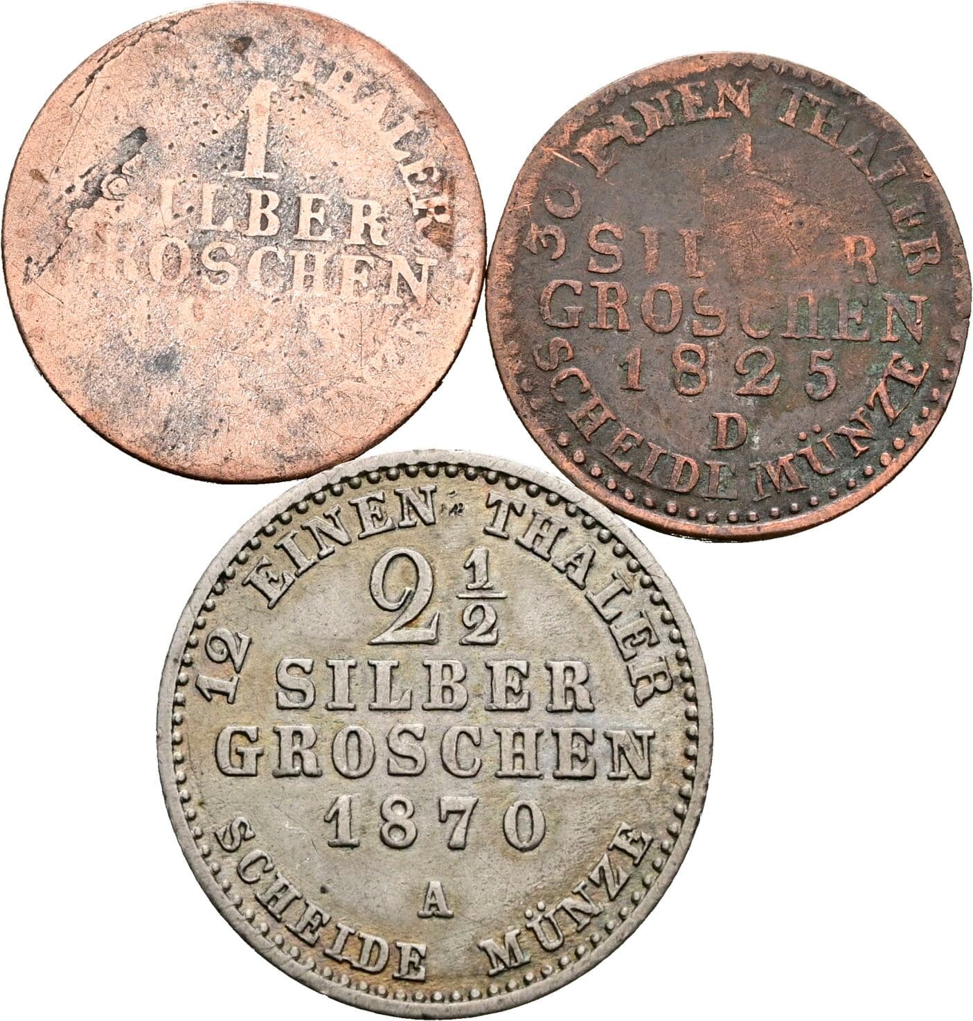 Lot 3 Stück Silbergroschen