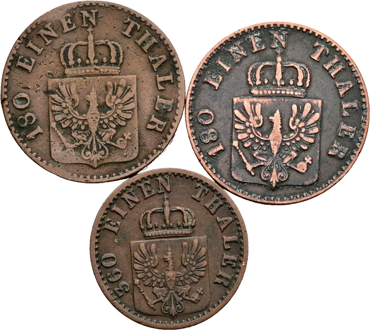 Lot 3 Stück Pfennig – Rückseite