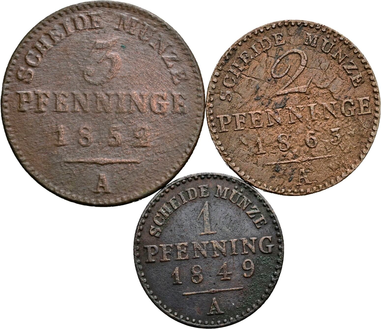 Lot 3 Stück Pfennig