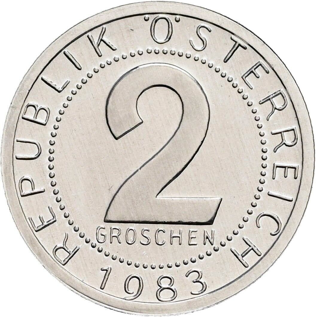 2 Groschen 1983 – Vorderseite