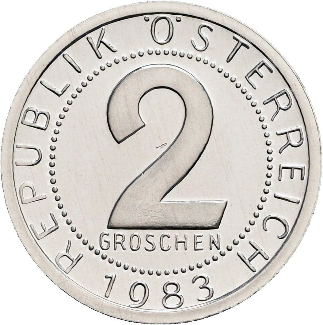 2 Groschen 1983 – Vorderseite