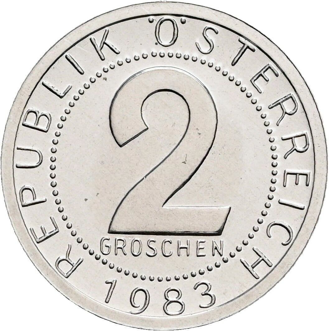 2 Groschen 1983 – Vorderseite